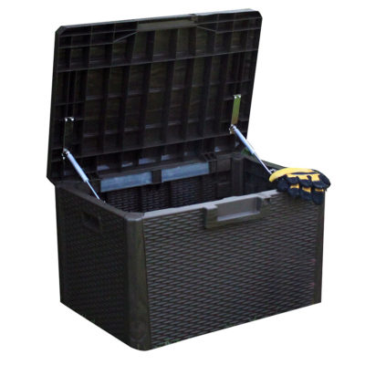 120L Rattan-Effect Garden Storage Chest